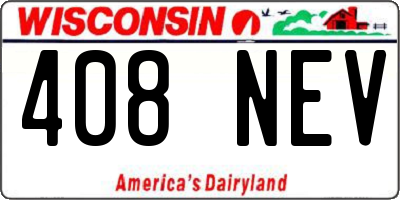 WI license plate 408NEV