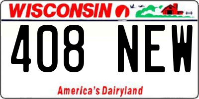 WI license plate 408NEW