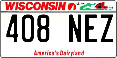 WI license plate 408NEZ