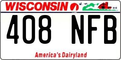 WI license plate 408NFB