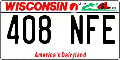 WI license plate 408NFE