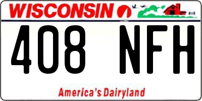 WI license plate 408NFH