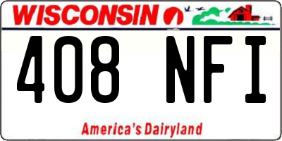 WI license plate 408NFI