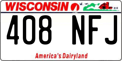 WI license plate 408NFJ