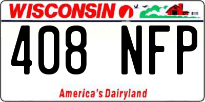 WI license plate 408NFP