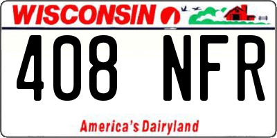 WI license plate 408NFR