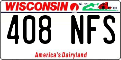 WI license plate 408NFS