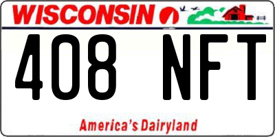 WI license plate 408NFT