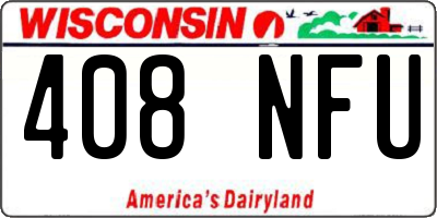 WI license plate 408NFU