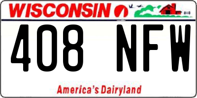 WI license plate 408NFW