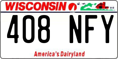 WI license plate 408NFY