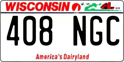 WI license plate 408NGC