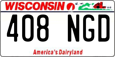 WI license plate 408NGD