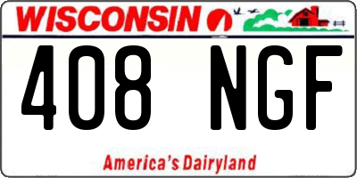 WI license plate 408NGF
