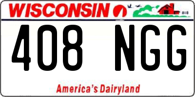 WI license plate 408NGG