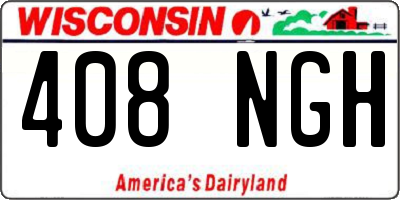 WI license plate 408NGH