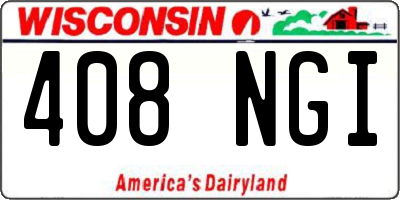 WI license plate 408NGI