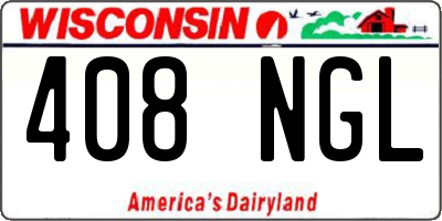 WI license plate 408NGL