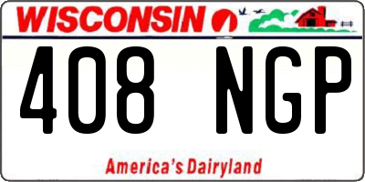 WI license plate 408NGP