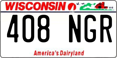 WI license plate 408NGR