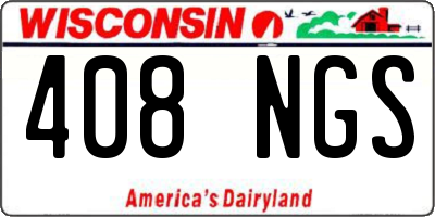 WI license plate 408NGS