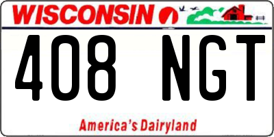WI license plate 408NGT