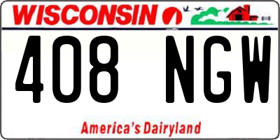 WI license plate 408NGW