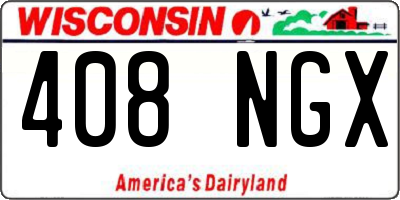 WI license plate 408NGX