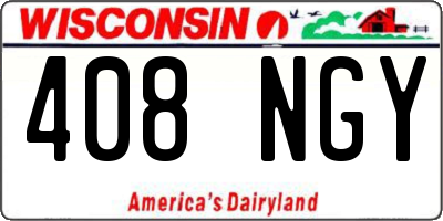 WI license plate 408NGY