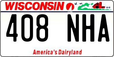WI license plate 408NHA