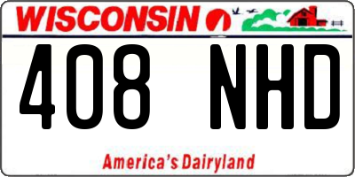 WI license plate 408NHD