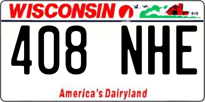 WI license plate 408NHE
