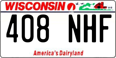 WI license plate 408NHF