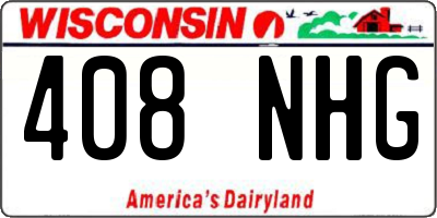 WI license plate 408NHG