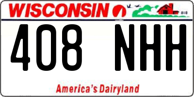 WI license plate 408NHH