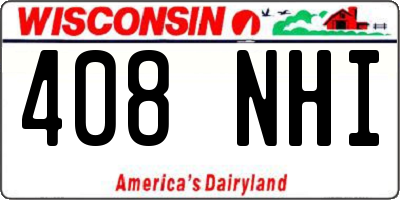 WI license plate 408NHI