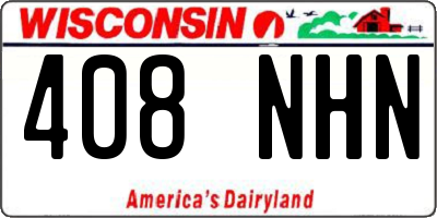 WI license plate 408NHN