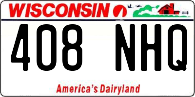 WI license plate 408NHQ