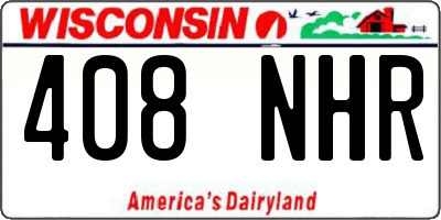WI license plate 408NHR