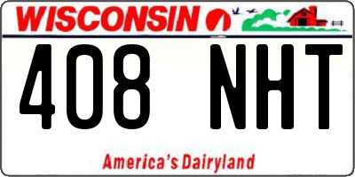 WI license plate 408NHT