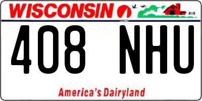 WI license plate 408NHU