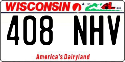 WI license plate 408NHV