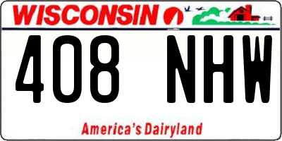 WI license plate 408NHW
