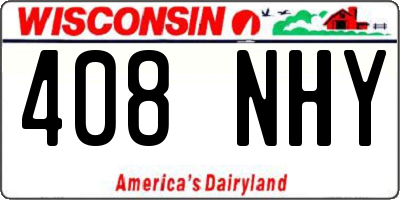 WI license plate 408NHY
