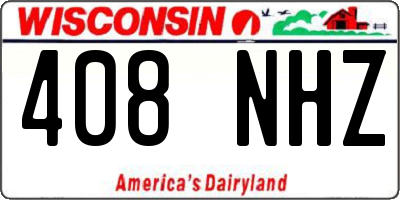 WI license plate 408NHZ
