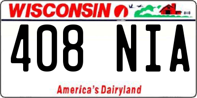 WI license plate 408NIA