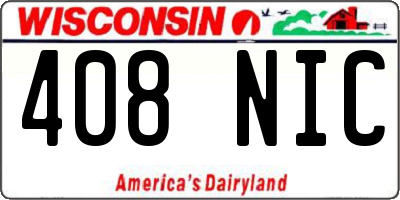 WI license plate 408NIC