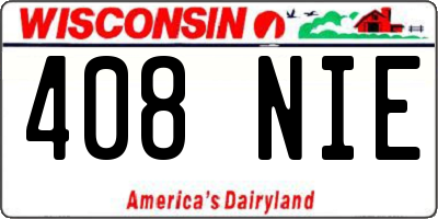 WI license plate 408NIE