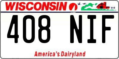 WI license plate 408NIF
