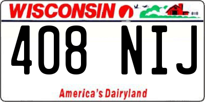 WI license plate 408NIJ